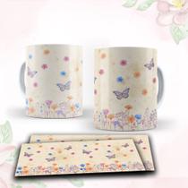 Caneca com tema floral