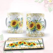 Caneca com tema floral