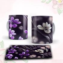 Caneca com tema floral