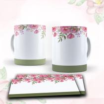 Caneca com tema floral