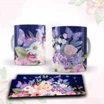 Caneca com tema floral