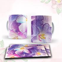 Caneca com tema floral