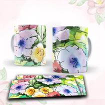 Caneca com tema floral