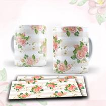 Caneca com tema floral