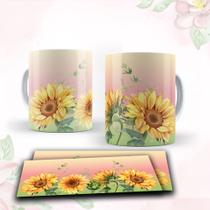 Caneca com tema floral