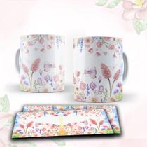 Caneca com tema floral