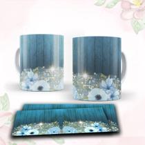 Caneca com tema floral