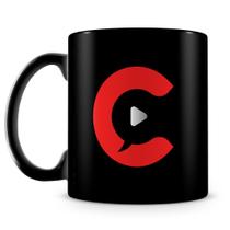 Caneca Comunica Play 100% Preta - Porcelana Personalizada