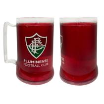 Caneca Congelável Fluminense Acrílico com Gel Térmico 400ml Licenciado Futebol Torcida Cerveja Drinks Cor:Transparente e