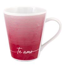 Caneca Cônica De Cerâmica Família Te Amo 290Ml Vermelha - Uatt