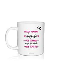 Caneca Convite Branca Personalizada Agradecimento Daminha - Krystalon