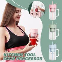 Caneca Copo 340ml Portátil Mixer Elétrico Mini Liquidificador Com Canudo Frutas Sucos Shakes Portátil Recarregável Multi