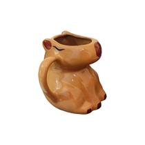 Caneca Copo Capivara Gigante Marrom Porcelana 450 Ml