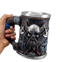 Caneca Copo Chopp Cerveja Bárbaro Medieval Caveira 500 ML