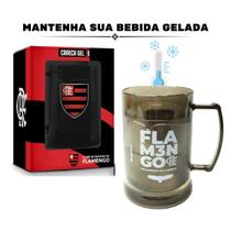 Caneca Copo Gel 300ml Preto Isolante Térmico Chopp Cerveja Time Flamengo TriCampeão Libertadores