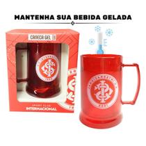Caneca Copo Gel 300Ml Vermelho Isolante Térmico Chopp Caneca Copo Gel 300Ml Vermelho Isolante Térmico Chopp