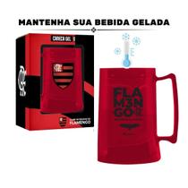 Caneca Copo Gel 300Ml Vermelho Térmico Congelante Chopp Caneca Copo Gel 300Ml Vermelho Térmico Congelante Chopp