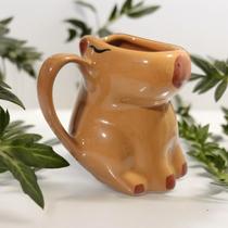 Caneca Copo Modelo Capivara Marrom Porcelana Pequena