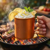 Caneca Copo Moscow Mule Alumínio Cor Cobre 350ml