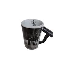 Caneca - Copo Musical Com Alça De Piano Grande Porcelana - Decore Casa