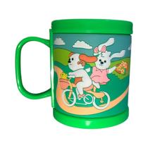 Caneca Copo Tema Emborrachado Criança Menina Infantil 320ml Cor:Verde