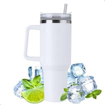 Caneca Copo Térmico 1200ml Bebidas Frio Quente C/ Canudo Alça Tampa Aço Inox Caneca Copo Térmico 1200ml Bebidas Frio Quente C/ Canudo Alça Tampa Aço Inox