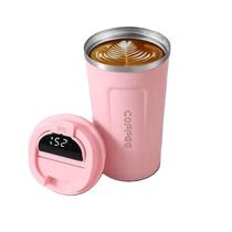 Caneca Copo Térmico 510Ml Inox Com Tampa Digital - Rosa Caneca Copo Térmico 510Ml Inox Com Tampa Digital - Rosa