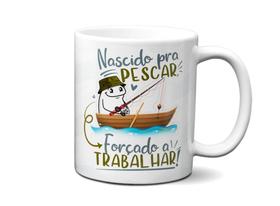Caneca Copo Xícara Cerâmica Personalizada Pescador Nascido Para Pescar Caneca Copo Xícara Cerâmica Personalizada Pescador Nascido Para Pescar
