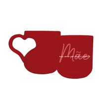 Caneca Coração 380Ml Vermelho - Mãe Meu Amor Por Você