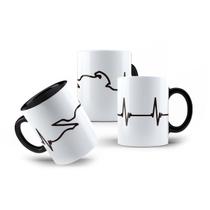 Caneca Coração de Motociclista Apaixonado em Moto Velocidade