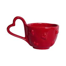 Caneca Coração Em Relevo De Cor Pura Com Design Criativo De Alça Xícara De Café De Alta Qualidade