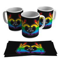 Caneca Coração Lgbt Love Is Love Causa Amor É Amor 325ml