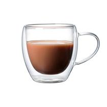 Caneca Coração Parede Dupla 150ML Vidro Borossilicato