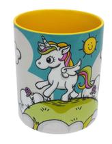 Caneca Coração Rosa Personalizada Unicórnio Encantado Caneca Coração Rosa Personalizada Unicórnio Encantado