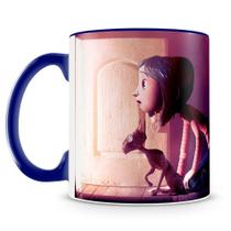 Caneca Coraline Personalizada de Porcelana com Estampa do Filme Coraline