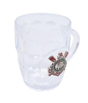 Caneca Corinthians Brasão De Metal 400Ml Vidro