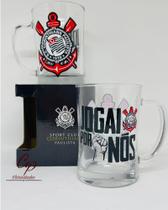 Caneca Corinthians de chopp vidro 650ml