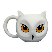 Caneca Coruja 3d Harry Potter Edwiges Cerâmica Branca 300ml Cor Branco