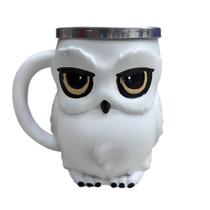 Caneca Coruja Edwiges 3d Resina E Inox Oficial Harry Potter