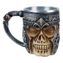 Caneca Cranio Caveira Medieval Decorativo Resina