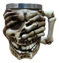 Caneca Cranio Cego 3D Resina Caveira Colecionavel Tematica