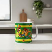 Caneca Crash Bandicoot Tawna Dr. Neo Periwinkl Uka Coco Branco Crash Bandicoot