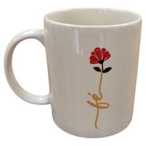 Caneca Creme Dizeres 300Ml Café Chá Escritório