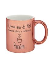 Caneca Cromada Rose 325ml - Livrai-me do Mal - Caneca Show