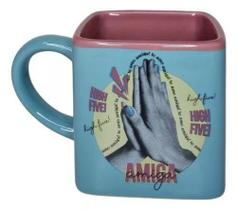 Caneca Cubo 300ml Amiga High Five Zona Criativa
