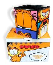 Caneca Cubo Cerâmica Garfield Faces 300 Ml - Zona Criativa