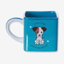 Caneca cubo de ceramica i love dogs 300 ml zona criativa