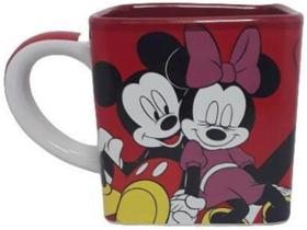 Caneca Cubo Mickey E Minnie Namorados Vermelho 300Ml