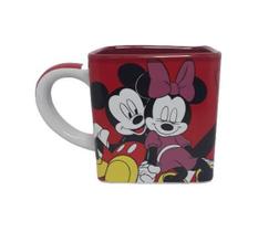 Caneca Cubo Mickey E Minnie Namorados Vermelho 300Ml