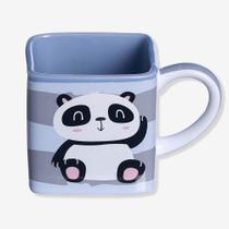 Caneca Cubo Quadrada Panda Bambu Bichinho Fofinho Fofo Café - Zona Criativa